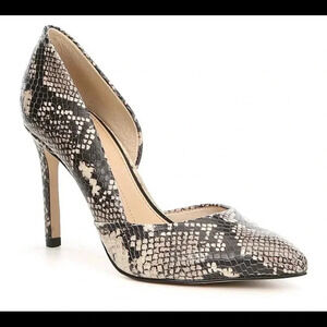 Gianni Bini Snake Print Leather d'Orsay Pumps